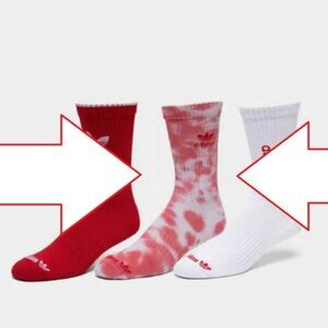 ADIDAS NEW MENS SEMI PINK POLY / COTTON COLOR WASH CREW SOCKS SIZE 6-12 (1 PR)